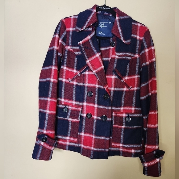 AMERICAN Eagle Double Breasted Wool Jacket Size Medium - Picture 1 of 15